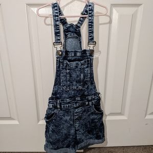 Blue jean overall shorts